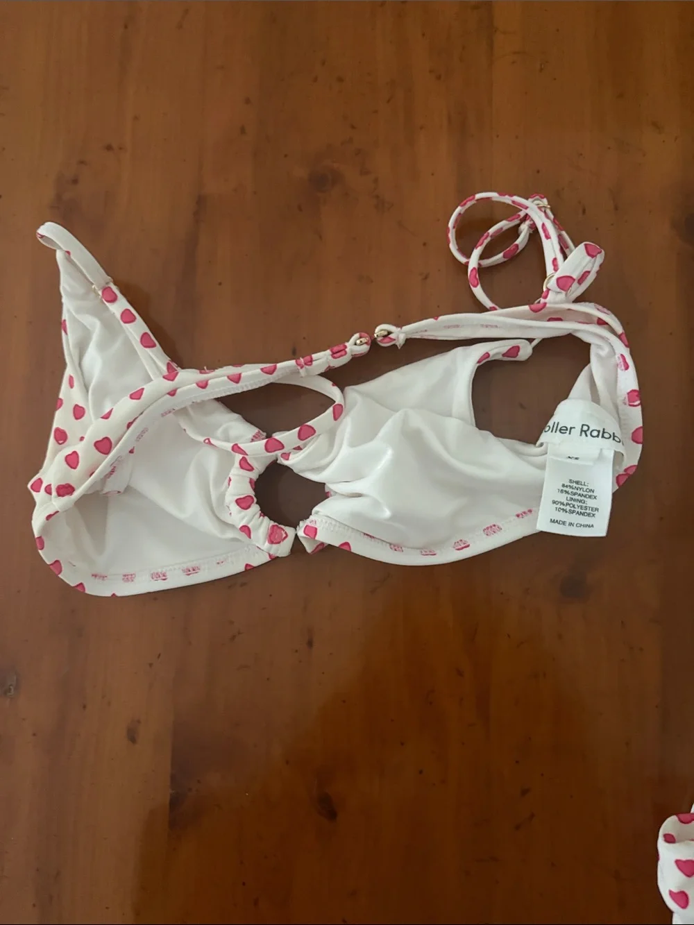 Roller Rabbit White Kids Bikini with Pink Heart Print